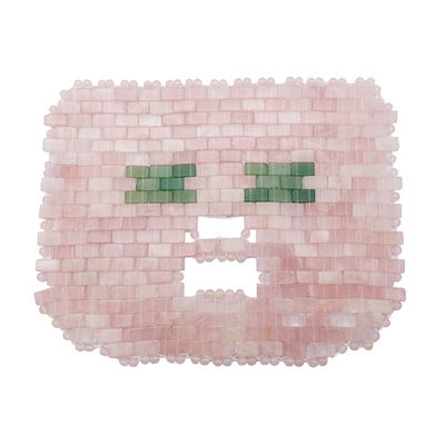 Περιοχή μασάζ ματιών 7,4 * 9,25 ίντσες Rose Quartz Jade Mask Φυσική πέτρα μασάζ προσώπου για το ύπνο μάσκα