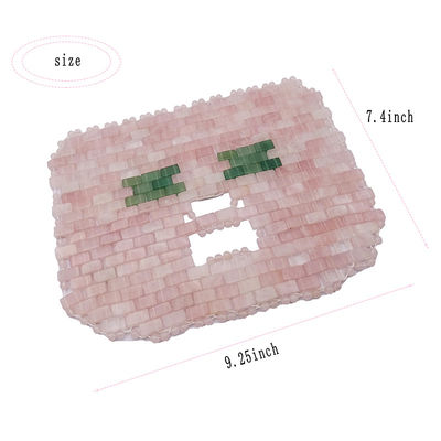 Περιοχή μασάζ ματιών 7,4 * 9,25 ίντσες Rose Quartz Jade Mask Φυσική πέτρα μασάζ προσώπου για το ύπνο μάσκα
