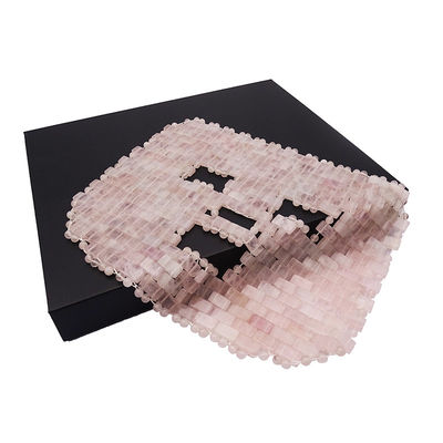 Περιοχή μασάζ ματιών 7,4 * 9,25 ίντσες Rose Quartz Jade Mask Φυσική πέτρα μασάζ προσώπου για το ύπνο μάσκα