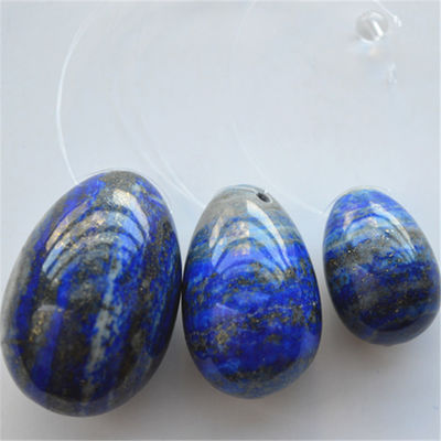 Σετ από 3 Lapis Lazuli πέτρινα αυγά φυσικά αυγά Κέγκελ άσκηση πετράδι jade Yoni αυγά τρυπημένα ή μη τρυπημένα 3 μεγέθη κατασκευασμένα