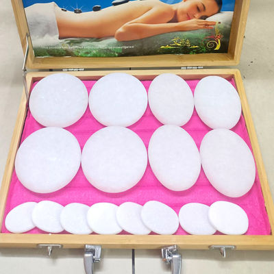 Μουσική λειτουργία 16pcs White Jade Energy Stone Beauty Massage Heater Spa Essential Oil Massage Box Για προσωπική φροντίδα της υγείας