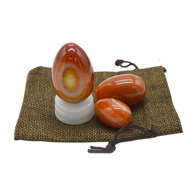 Περιφερειακό χαρακτηριστικό Yoni Egg Carnelian και Red Jade Egg για κολπική άσκηση 45 * 30mm