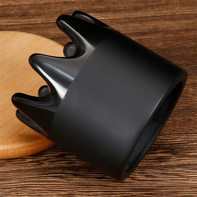 6*6*6.1cm Φυσική Μαύρη Bian Stone Gua Sha Scraping Massager Jade Stone Guasha Σκαλπιδική Χτένα Κεφαλής Μασάζ Meridian Dredging Comb