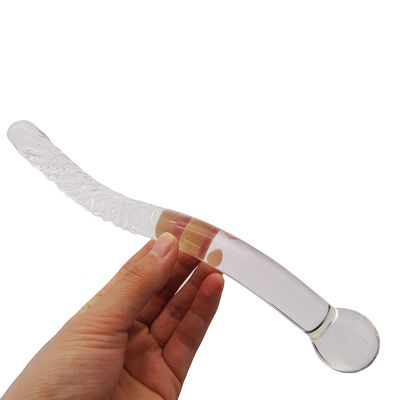 Τεχνική χαραγμένη 250mm Κρυστάλλινο γυαλί Dildo μασάζ ραβδί για γυναίκες Yoni ραβδί Stick Feng Shui στυλ Προσαρμοσμένο λογότυπο
