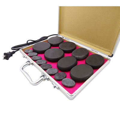 16pcs Sets Spa Hot Stone Massage Set With Heater Kit Βασάλτης Θέρμανση Μασάζ πέτρα σετ μαύρο με αλουμίνιο θέρμανση κουτί