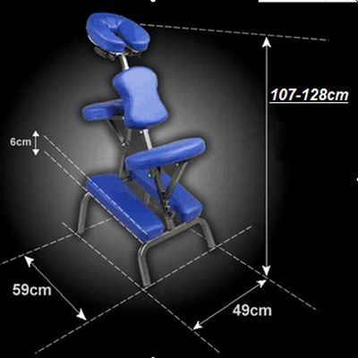 Προσαρμοσμένο λογότυπο Blue Master Massage Επαγγελματική φορητή καρέκλα μασάζ με λειτουργία και χειροκίνητο έλεγχο