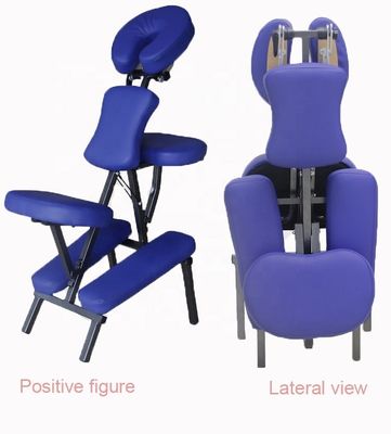 Προσαρμοσμένο λογότυπο Blue Master Massage Επαγγελματική φορητή καρέκλα μασάζ με λειτουργία και χειροκίνητο έλεγχο