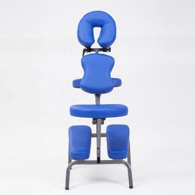 Προσαρμοσμένο λογότυπο Blue Master Massage Επαγγελματική φορητή καρέκλα μασάζ με λειτουργία και χειροκίνητο έλεγχο