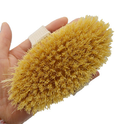 Sisal Bristle ξηρή βούρτσα σώματος για την απολέπιση κυτταρίτιδας και μασάζ ξηρό δέρμα σε χρώμα ξύλου