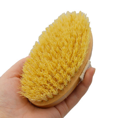 Sisal Bristle ξηρή βούρτσα σώματος για την απολέπιση κυτταρίτιδας και μασάζ ξηρό δέρμα σε χρώμα ξύλου