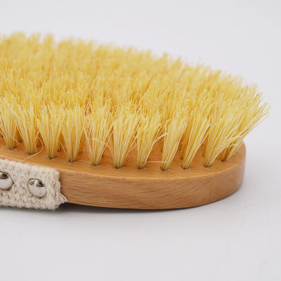 Sisal Bristle ξηρή βούρτσα σώματος για την απολέπιση κυτταρίτιδας και μασάζ ξηρό δέρμα σε χρώμα ξύλου