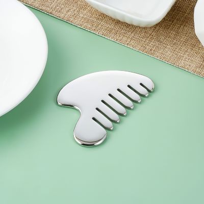 Χάλυβα από ανοξείδωτο Gua Sha πέτρα μασάζ κεφαλή για τα εργαλεία μασάζ σώματος και υγεία μαλλιών σαλόνι ομορφιάς