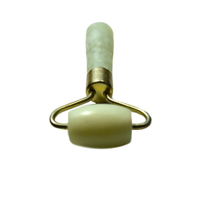 Ασημένιο Mini Jade Stone Face Roller για τα μάτια και το πρόσωπο Anti Aging Massage Φυσικό πράσινο Jade Roller πρόσωπο μασάζ 110 * 55mm