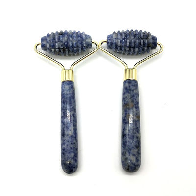 Blue Point Jasper Αθόρυβο μασάζ προσώπου με ρόλο φύσης Jade Roller μασάζ 128 * 58mm λειτουργία πρόσωπο προς τα πάνω μασάζ φύση