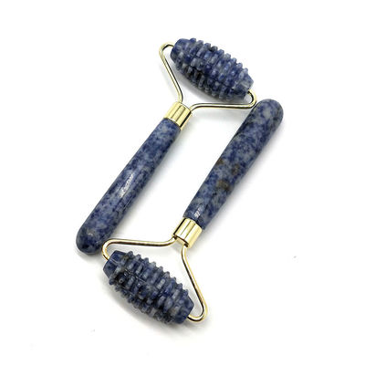 Blue Point Jasper Αθόρυβο μασάζ προσώπου με ρόλο φύσης Jade Roller μασάζ 128 * 58mm λειτουργία πρόσωπο προς τα πάνω μασάζ φύση
