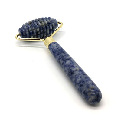 Blue Point Jasper Αθόρυβο μασάζ προσώπου με ρόλο φύσης Jade Roller μασάζ 128 * 58mm λειτουργία πρόσωπο προς τα πάνω μασάζ φύση