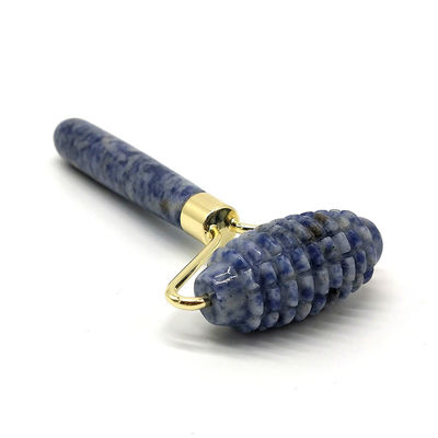 Blue Point Jasper Αθόρυβο μασάζ προσώπου με ρόλο φύσης Jade Roller μασάζ 128 * 58mm λειτουργία πρόσωπο προς τα πάνω μασάζ φύση
