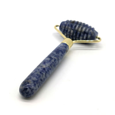 Blue Point Jasper Αθόρυβο μασάζ προσώπου με ρόλο φύσης Jade Roller μασάζ 128 * 58mm λειτουργία πρόσωπο προς τα πάνω μασάζ φύση