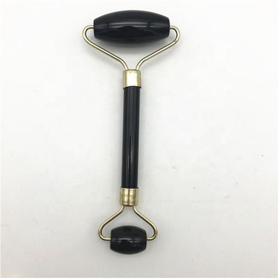 2024 Φυσικό Μαύρο Οψιδιανό Gua Sha Jade Πρόσωπο Guasha Roller Μασάζ για το πρόσωπο και το λαιμό Φροντίδα ομορφιά από το Ασημένιο Μεταλλικό