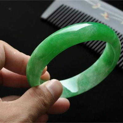 Προσαρμοσμένα Κρυστάλλινα Λίθοι Icy Emerald Green Jade Bangle Bracelet OEM ODM Αποδεκτό