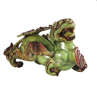 2pcs Pixiu Κινέζικα στολίδια Feng Shui 20cm Jade Bat πράσινο άγαλμα προσαρμοσμένο σχήμα διακόσμηση σπιτιού