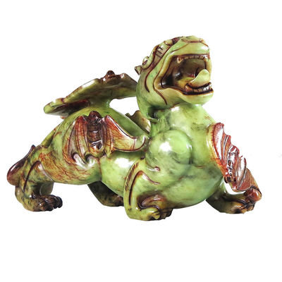 2pcs Pixiu Κινέζικα στολίδια Feng Shui 20cm Jade Bat πράσινο άγαλμα προσαρμοσμένο σχήμα διακόσμηση σπιτιού