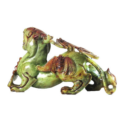 2pcs Pixiu Κινέζικα στολίδια Feng Shui 20cm Jade Bat πράσινο άγαλμα προσαρμοσμένο σχήμα διακόσμηση σπιτιού