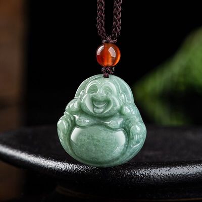 Τέχνη συλλεκτικό υψηλής κατηγορίας jade Buddha χαραγμένο jadeite Buddha παραστατικό για το θέμα κολιέ