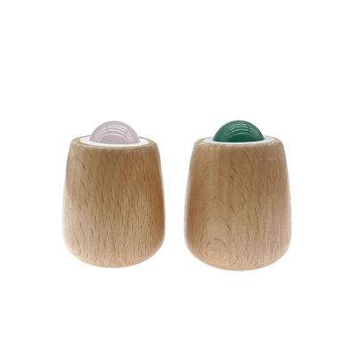 Προσαρμόσιμη μπάλα μασάζ jade ξύλινη λαβή Jade Roller για μασάζ σώματος και λαιμού / προσώπου Gua Sha εργαλείο ανακούφισης από το άγχος