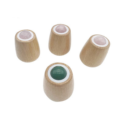 Προσαρμόσιμη μπάλα μασάζ jade ξύλινη λαβή Jade Roller για μασάζ σώματος και λαιμού / προσώπου Gua Sha εργαλείο ανακούφισης από το άγχος