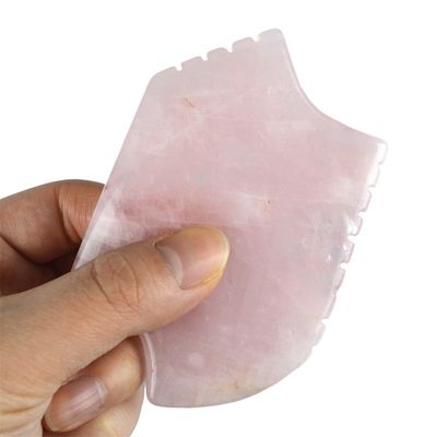 2024 Rose Quartz Gua Sha Μέσο μασάζ με δόντια Φυσικό Κρυστάλλινο δέρμα Μασάζ ομορφιάς Face Lifting Anti Aging Ροζ λογότυπο