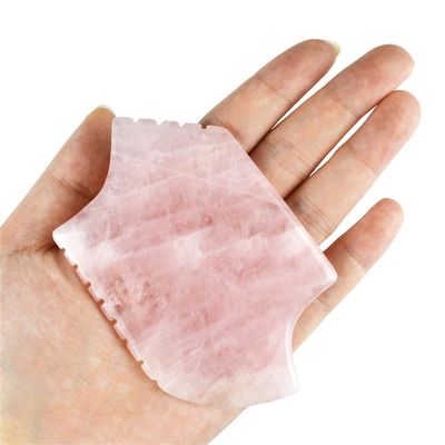 2024 Rose Quartz Gua Sha Μέσο μασάζ με δόντια Φυσικό Κρυστάλλινο δέρμα Μασάζ ομορφιάς Face Lifting Anti Aging Ροζ λογότυπο