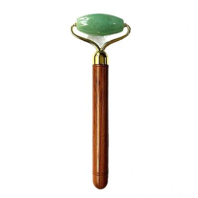 Πράσινο Αβεντουρίνη Jade Face Roller Προστασία δέρματος προσώπου Jade Μασάζ εργαλείο με ξύλινο λαβή για εξατομικευμένο λογότυπο διαθέσιμο