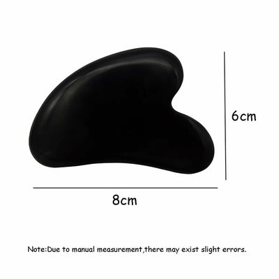 8*6cm Φυσική Μαύρη Λίθος Bian Σχήμα Καρδιάς Gua Sha Μέσο μασάζ για μασάζ προσώπου και διαλογισμό