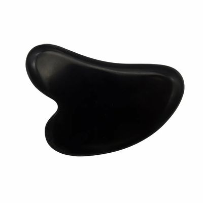 8*6cm Φυσική Μαύρη Λίθος Bian Σχήμα Καρδιάς Gua Sha Μέσο μασάζ για μασάζ προσώπου και διαλογισμό