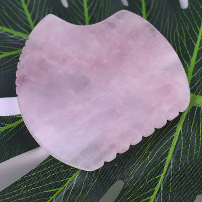 Προσαρμοσμένο λογότυπο Shell Shape Rose Quartz Gua Sha Μέσο μασάζ για μυϊκό μασάζ και φροντίδα του δέρματος Spa εξοπλισμός ομορφιάς
