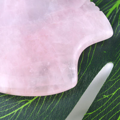Προσαρμοσμένο λογότυπο Shell Shape Rose Quartz Gua Sha Μέσο μασάζ για μυϊκό μασάζ και φροντίδα του δέρματος Spa εξοπλισμός ομορφιάς