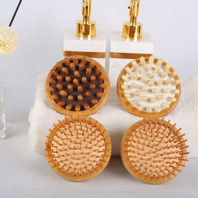 Καφέ σχήμα μανιταριών Μπαμπού Gua Sha Σκαλπί Massage Airbag Comb Wooden Guasha Tool Head Relax Μασάζ Μαλλιά Υγεία Καλλυντική Βούρτσα