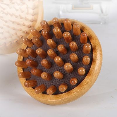 Καφέ σχήμα μανιταριών Μπαμπού Gua Sha Σκαλπί Massage Airbag Comb Wooden Guasha Tool Head Relax Μασάζ Μαλλιά Υγεία Καλλυντική Βούρτσα