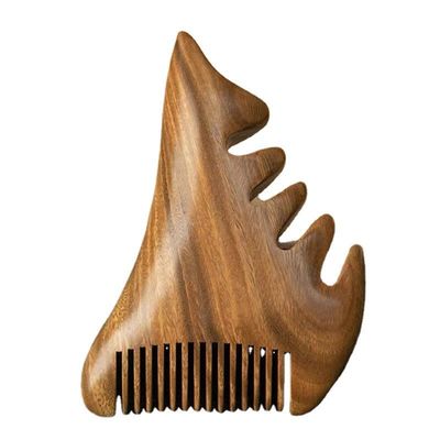Καφέ φυσικό σανταλόξυλο Gua Sha Γλυκάδα Μασάζ Comb ξύλινο Guasha εργαλείο για το κεφάλι Σώμα χαλαρώστε Μασάζ Μαλλιά Υγεία Φροντίδα ομορφιά