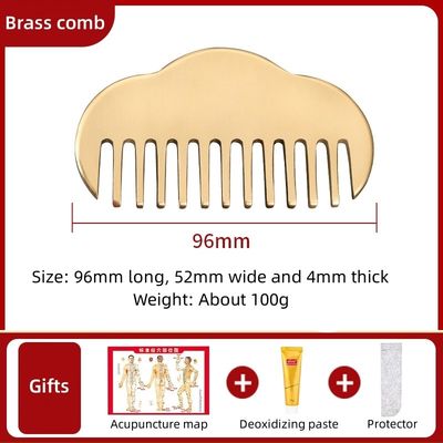 Ετικέτα Guassha Scraping Tool 100% Brass Gua Sha Comb για βελτίωση της κυκλοφορίας του αίματος και μασάζ