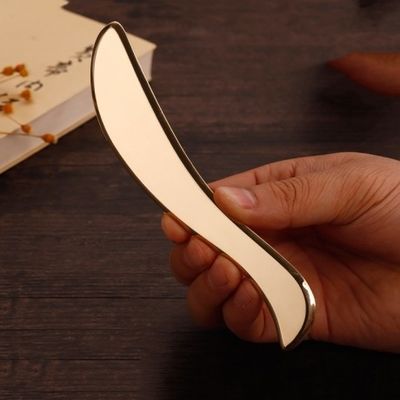 Μασάζ σώματος σχήμα S φυσικό χαλκό μέταλλο Gua Sha Scraping Board Guasha Facial Spa Meridian Massage Προϊόν ομορφιάς περιποίησης δέρματος