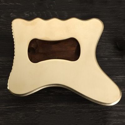 Εξοπλισμός μασάζ Φυσικό χαλκό μεταλλικό Gua Sha Scraping Board Guasha Facial Spa Massager Skincare Beauty Tool με λαβή