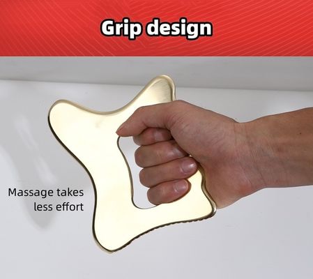 Εξοπλισμός μασάζ Φυσικό χαλκό μεταλλικό Gua Sha Scraping Board Guasha Facial Spa Massager Skincare Beauty Tool με λαβή