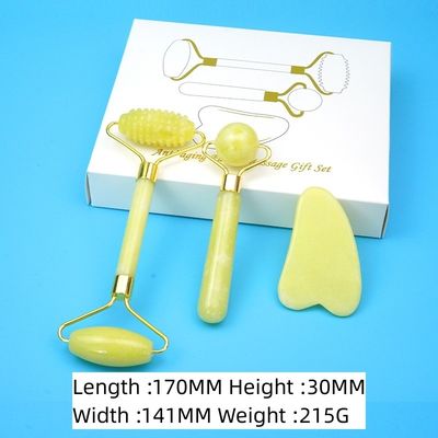 2024 Black Jade Roller Gua Sha Set για μασάζ σώματος και 100% φυσική διπλή φροντίδα προσώπου
