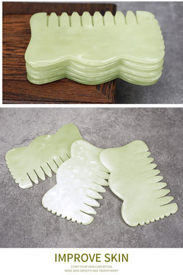 Φυσικό Xiuyan Jade Gua Sha Acupoint Massage Comb για την χαλάρωση του κεφαλιού Guasha Comb