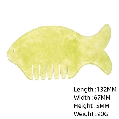 Εξοπλισμός μασάζ κεφαλιού 2024 Προϊόν Xiuyan Jade Comb Guasha Jade Stone Scraping Massage Board σε πράσινο και κίτρινο