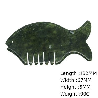 Εξοπλισμός μασάζ κεφαλιού 2024 Προϊόν Xiuyan Jade Comb Guasha Jade Stone Scraping Massage Board σε πράσινο και κίτρινο