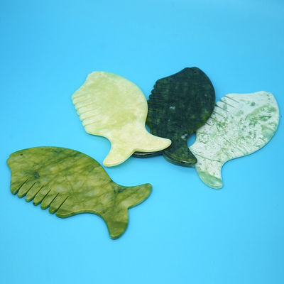 Εξοπλισμός μασάζ κεφαλιού 2024 Προϊόν Xiuyan Jade Comb Guasha Jade Stone Scraping Massage Board σε πράσινο και κίτρινο