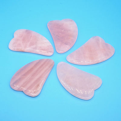 Ροζ Κουάρτζ Gua Sha Face Roller Massage Tool Guasha Stone Body Self Skin Care Spa Αντιγήρανση Ομορφιάς προσώπου Κουτί δώρων σε ροζ